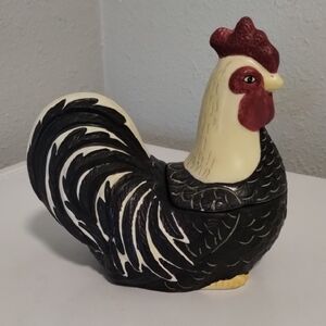 Sakura Black and Cream Ceramic Rooster